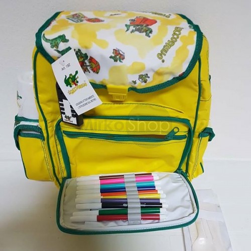IL COCCODRILLO ZAINO SCUOLA VINTAGE ANNI 80 NUOVA RARA